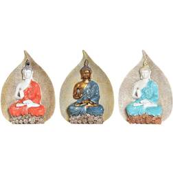 Dkd Home Decor Dekorativ Rød Blå Gylden Orange Buddha Harpiks (15,5 x 5 x 20,7 cm) (3 enheder) Dekorationsfigur