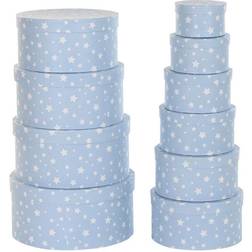 Dkd Home Decor Set of Stackable Organising Boxes Circular Stars Children's Cardboard Storage Box