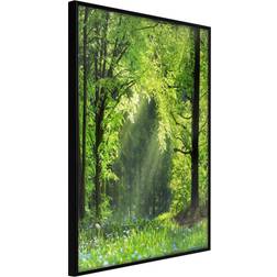 Artgeist med ramme Forest Path Sort 20x30 Plakat