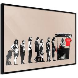 Artgeist med ramme Banksy: Festival Guld 45x30 Plakat