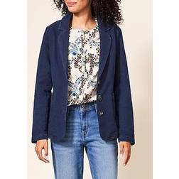 White Stuff Olivia Cotton Jersey Blazer - Dark Denim