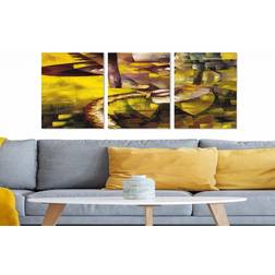 Furniturebox Canvastavla Abstract 3-pack Flerfärgad 20x50 cm Tavla