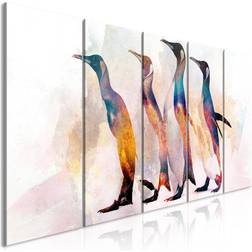 Tiptophomedecor Stretched Canvas Animal Penguin Wandering Narrow Framed Art