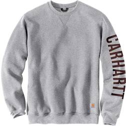 Carhartt Men's Loose Fit Crewneck Logo Sleeve Graphic Sweatshirt