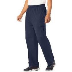 Men's Big & Tall Lightweight Jersey Cargo Sweatpants by KingSize in Heather (Size 8XL)