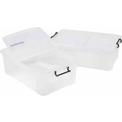 Strata Smart Plastic with Folding Lid 50 Litre, Clear Staukasten