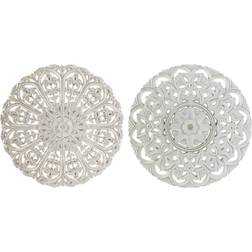 Dkd Home Decor MDF Vit Ljusbrun Mandala (2 antal) (40 x 2 x 40 cm) Anslagstavla