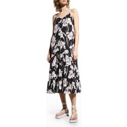 Jason Wu Tiered Floral-Print Button-Down Dress MULTI