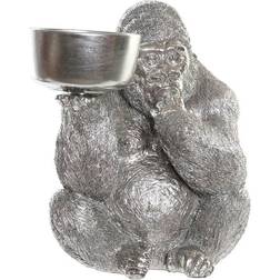 Dkd Home Decor Dekorativ Sølvfarvet Harpiks Gorilla (32 x 26,5 x 36 cm) Dekorationsfigur