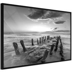 Artgeist med ramme Old Breakwater Sort 30x20 Plakat