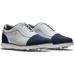 FootJoy Traditions Vandtætte Dame Golfsko Med Spikes White/Blue Normal