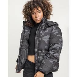 Urban Classics Boyfriend Camo Puffer Jacket - Camouflage