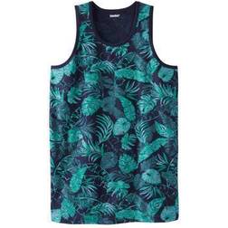 Men's Big & Tall Shrink-Less Lightweight Tank by KingSize in Tidal Leaf (Size 6XL) Shirt