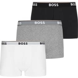 HUGO BOSS Logo Waistbands Trunks 3-pack - White/Grey/Black