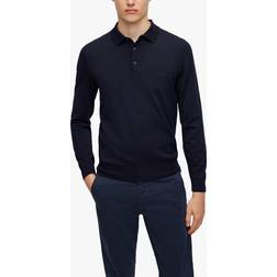 HUGO BOSS Polo sweater in virgin wool with embroidered logo