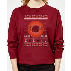 Looney Tunes Knit Women's Christmas Sweater Burgundy Burgundy