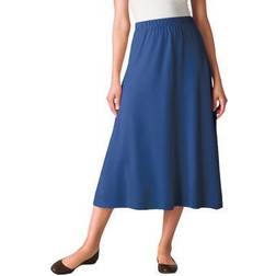 Woman Within Plus Women's 7-Day Knit A-Line Skirt in Royal (Size 1XP)