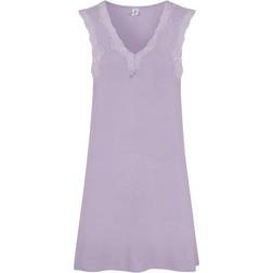 Damella Bamboo With Lace Nightdress Lavender-2