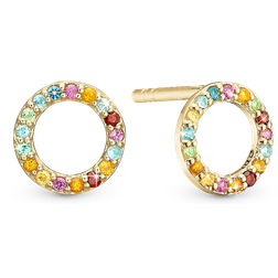 Christina World Goals Ear Studs - Gold/Multicolour