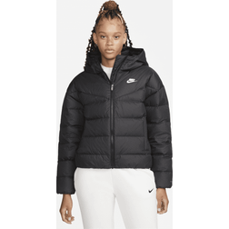 NIKE Down Hooded Jacket - Black/Black/White