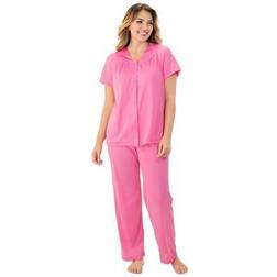 Plus Women's Short Sleeve Pajama by Exquisite Form in Rose (Size XL)