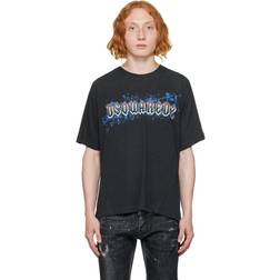 DSquared2 Grafisk Bomuld T-Shirt - Sort