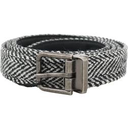 Dolce & Gabbana Mens Chevron Wool Leather Belt