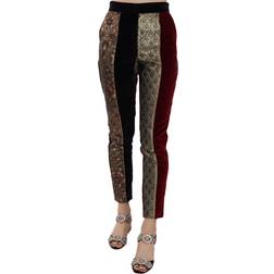 Dolce & Gabbana DG Multicolor Jacquard Cropped Tapered Pants Multicolor