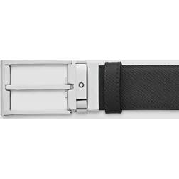 Montblanc Cinturón Reversible De Piel Negra - Marrón