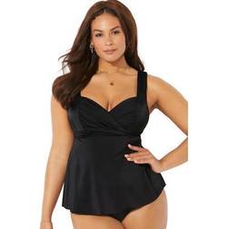 Swimsuits For All Plus Women's Sweetheart Wrap Tankini Top in (Size 14)