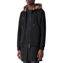 Burberry Willow Check-Hood Zip-Up Sweatshirt