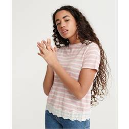 Superdry Women's Lace Mix T-Shirt Stripe