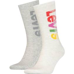 Levis 2-pak Logo Cotton Socks White/Grey 39/42