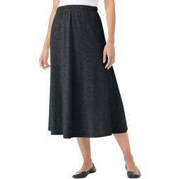 Woman Within Plus Women's 7-Day Knit A-Line Skirt in Heather (Size 1XP)