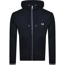 Fred Perry Hooded Zip Through Sweatshirt Ecru XL, Colour: