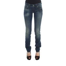 John Galliano Blue Cotton Blend Slim Fit High Waist Jeans - Women