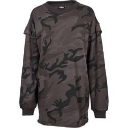 Urban Classics Kamouflage Klänning Lång Sweatshirt (Rose Camo, XL)