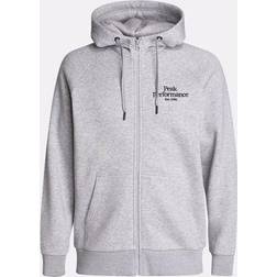 Peak Performance Original Zip Hood Med Grey Melange - Gris