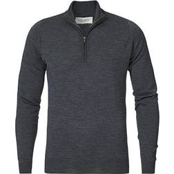 John Smedley Barrow Extra Fine Merino Half Zip Charcoal