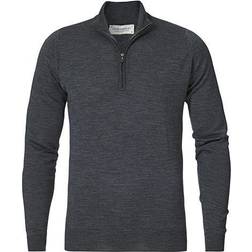 John Smedley Troyer Merinowolle - Blau/Unifarben