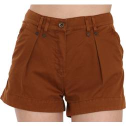 Plein Sud Chic Brown Mid Waist Mini Shorts