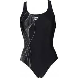 Arena Thrice Pro Back One Piece Swimsuit Girls svart/turkos 116 Badkläder 2022