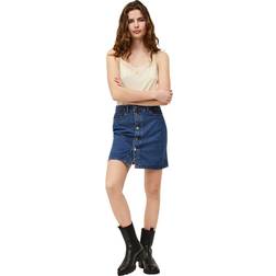 Vero Moda Lili Mw Denim Skirt - White