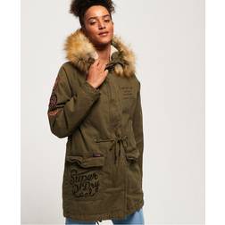 Superdry Women's Rookie Heavy Weather Tiger Parka Jacket Khaki