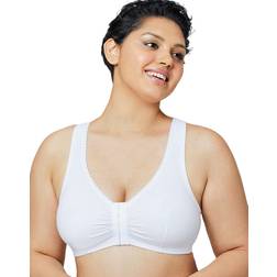 Glamorise Front-Close Cotton T-Back Wire-Free Bra B/C/D