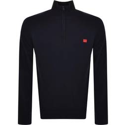 HUGO BOSS San Quintus-C Half Zip Knit Jumper - Navy