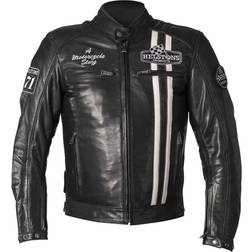 Helstons Blouson Cuir Moto Rag - Blanc-Bleu