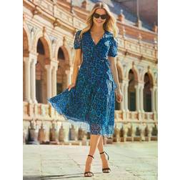 Sosandar Sosandar Animal Print Wrap Dress