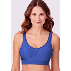 Bali Comfort Revolution Smart Sizes Bralette Warm Blueberry Dot