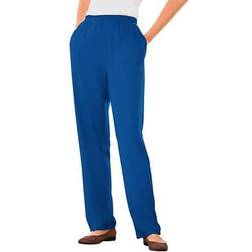 Woman Within Plus Women's 7-Day Knit Straight Leg Pant in Deep Cobalt (Size 4X)